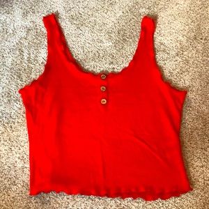 Small red cropped tank top